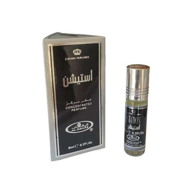 عطر ادوپرفیوم الرحاب مدل استیشن حجم ۶ میل رایحه شیرین و گرم
