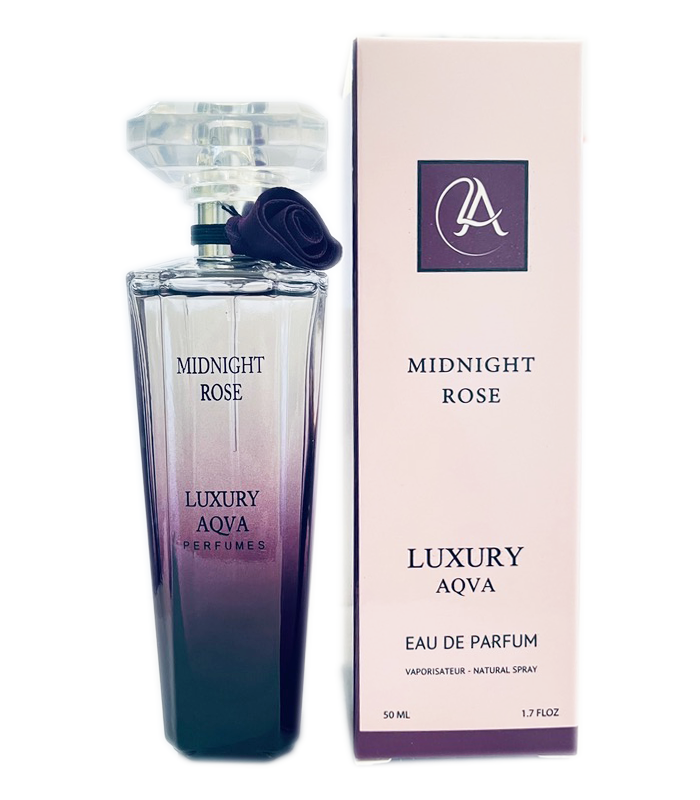 عطر ادوپرفیوم زنانه لاکچری آکوا مدل میدنایت رز حجم ۵۰ میل خنک ملایم
