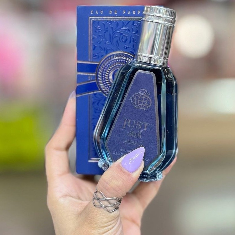 عطر ادوپرفیوم مردانه فراگرنس ورد جاست ازرق حجم ۵۰ میل رایحه شیرین