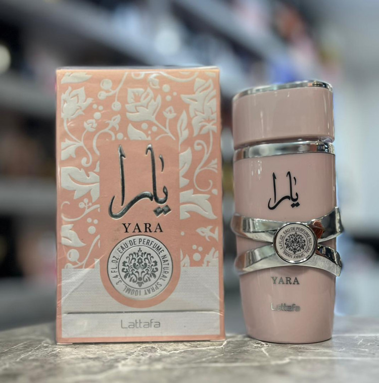 عطر یارا صورتی از برند لطافه هولگرام دار حجم 100 میل